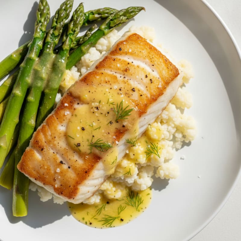 Pan-Seared Cod with Lemon-Dill Sauce