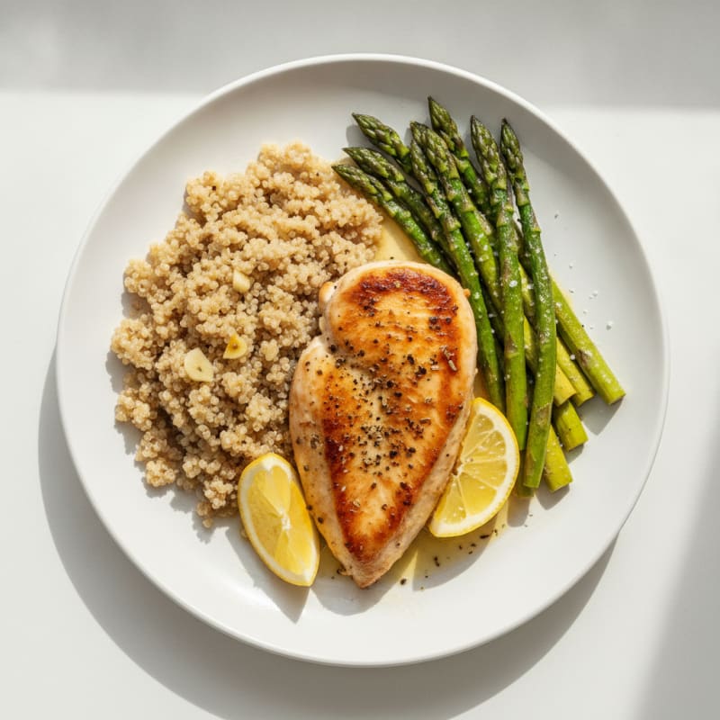 Pan-Seared Chicken with Roasted Asparagus