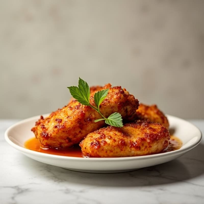 Crispy Baked Chicken with Sticky Ginger Garlic Sauce