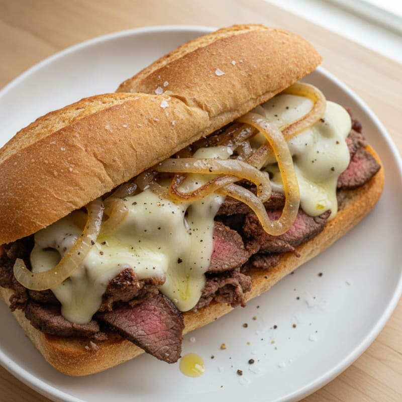 Classic Philly Cheesesteak with Caramelized Onions