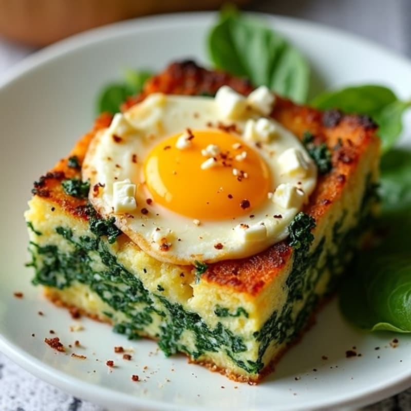 Protein-Packed Spinach and Feta Egg Bake