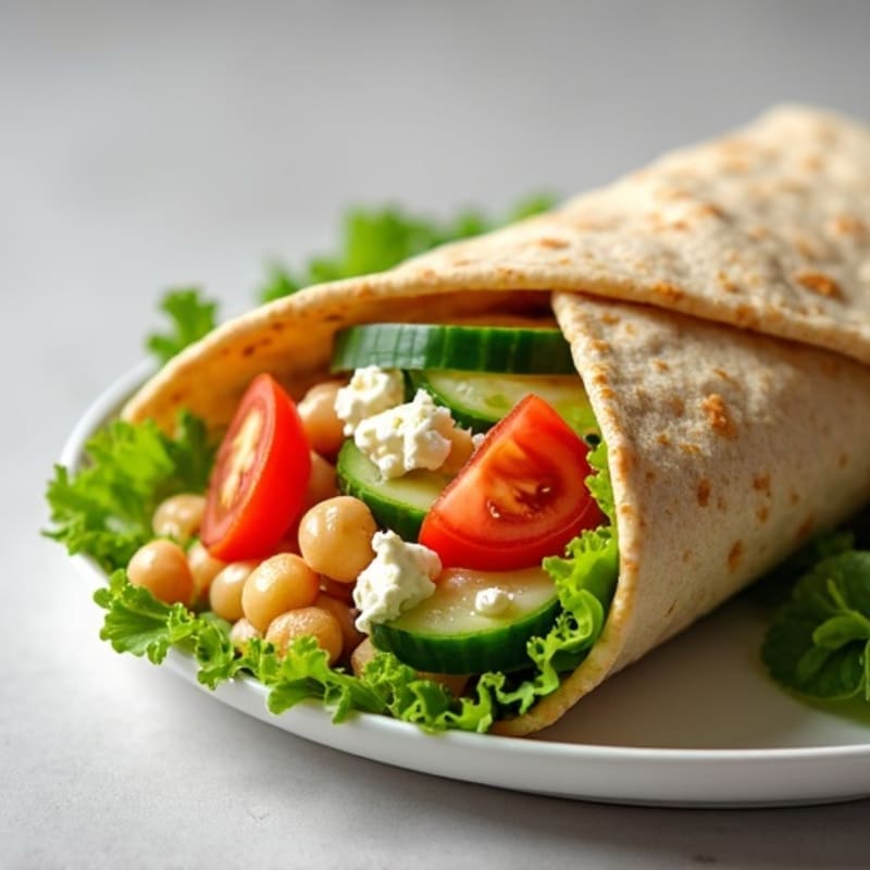 Crunchy Mediterranean Veggie Hummus Wrap