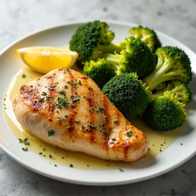 Lemon Herb Roasted Chicken and Crispy Broccoli
