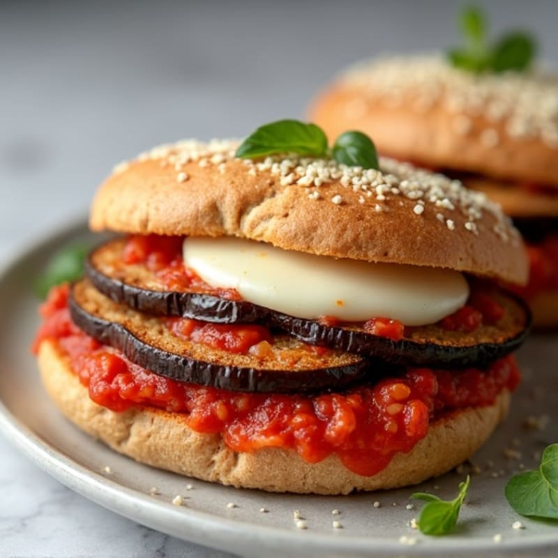 Crispy Eggplant Parmesan Whole Wheat Sandwich
