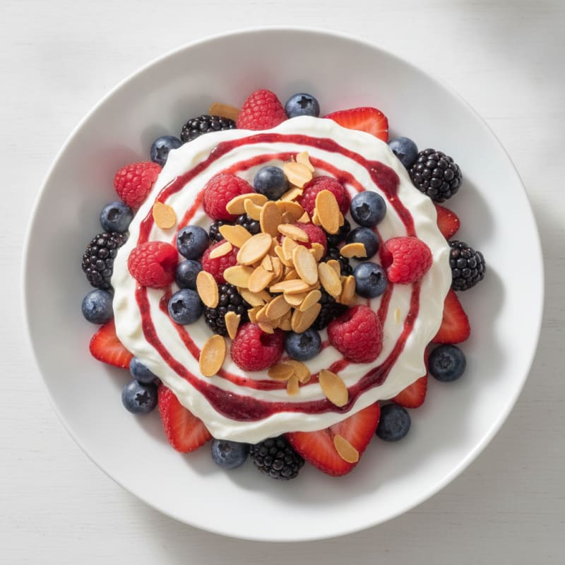 Greek Yogurt Protein Parfait with Mixed Berries