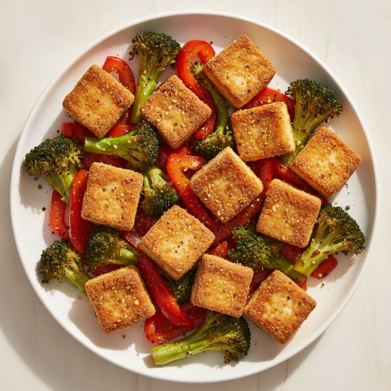 Baked Tofu with Roasted Vegetables