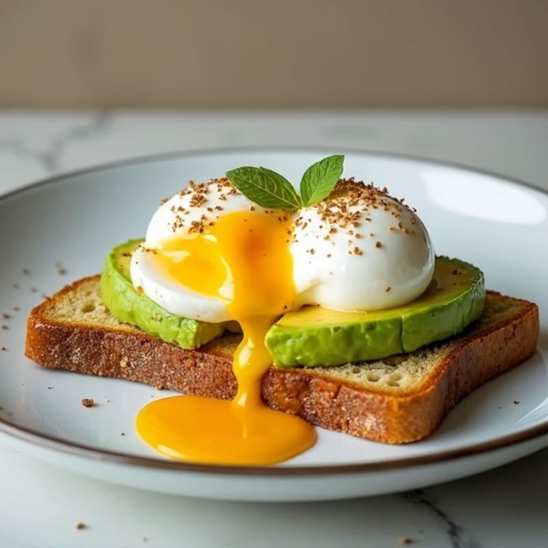 Creamy Avocado Toast with Soft-Poached Eggs