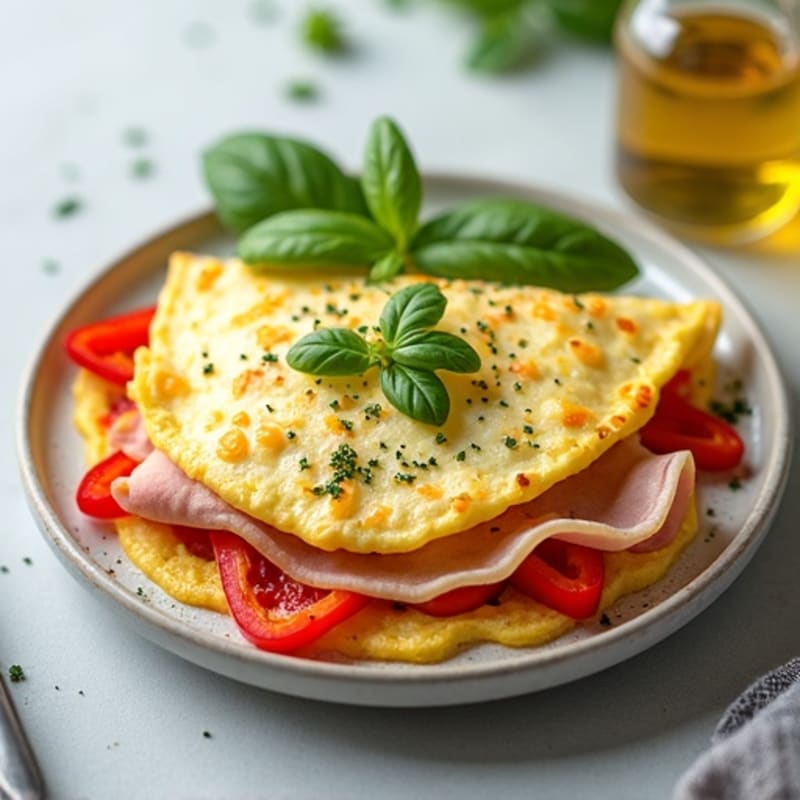 Fluffy Herb-Roasted Bell Pepper Omelet