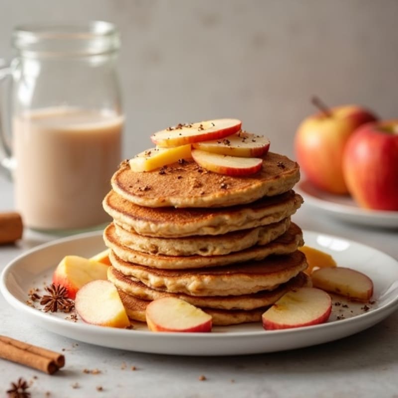 Cinnamon-Spiced Apple Protein Pancakes