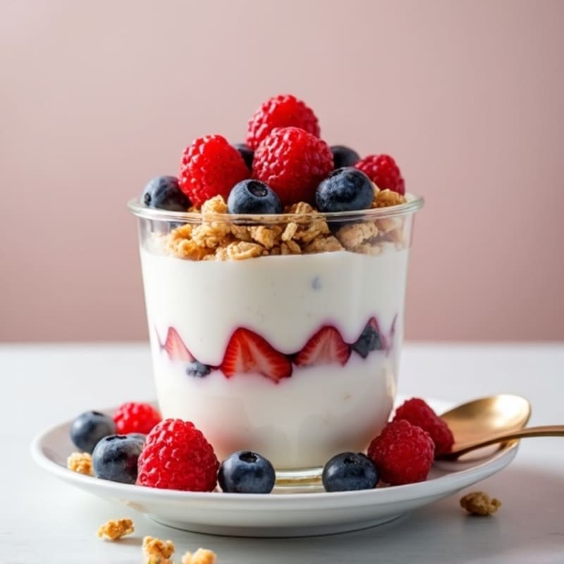 Silky Greek Yogurt Protein Parfait with Mixed Berries