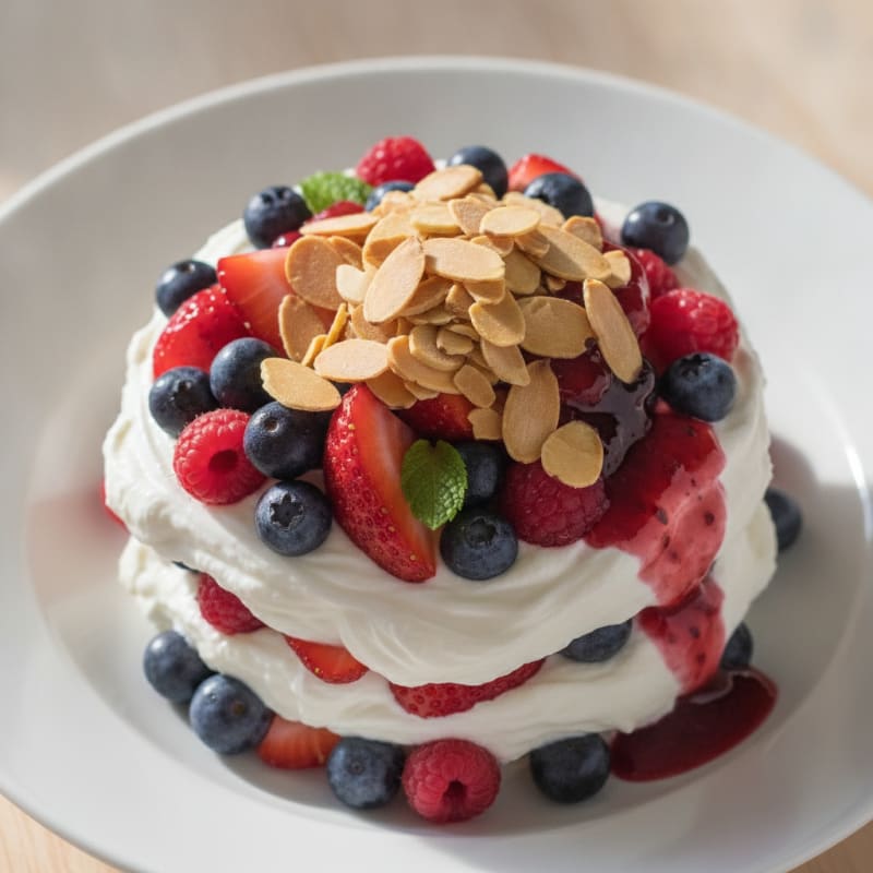 Greek Yogurt Protein Parfait with Berries and Almonds
