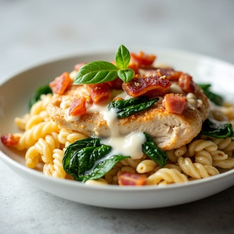 Creamy Greek Yogurt Chicken Bacon Pasta