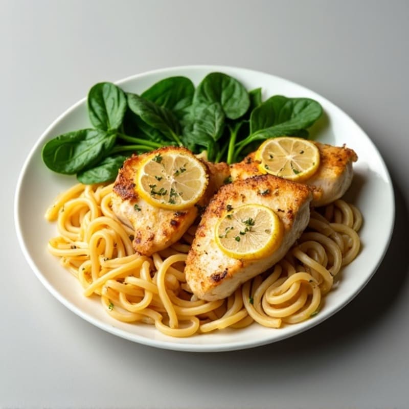 Lemon Garlic Chicken Pasta with Fresh Spinach
