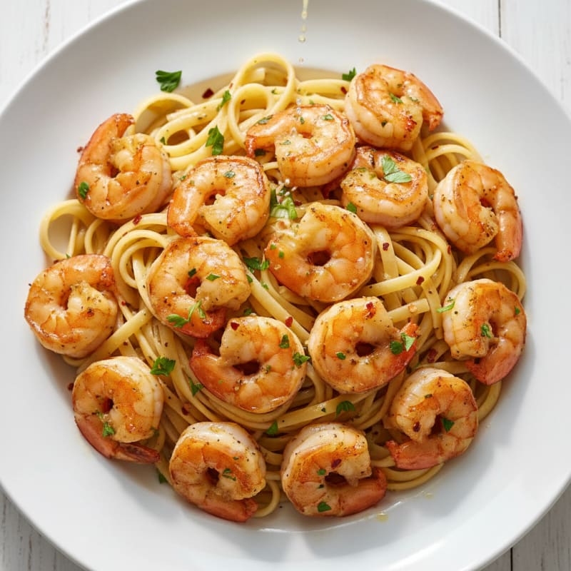 Garlic Butter Shrimp Scampi with Linguine
