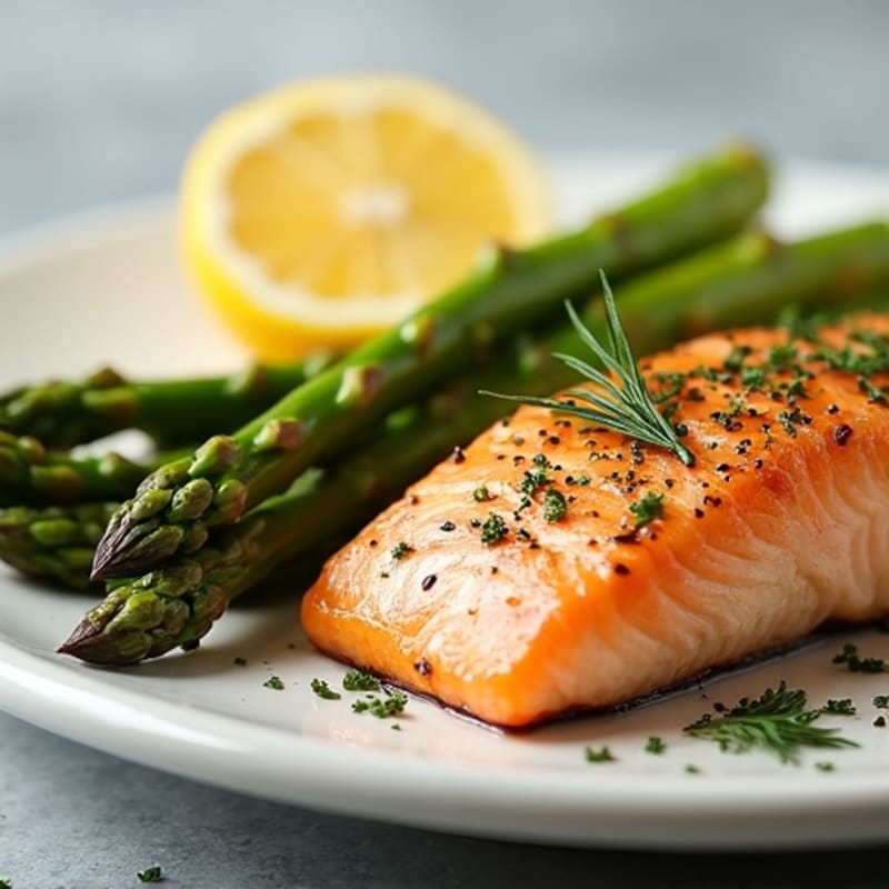 Lemon Herb Grilled Salmon with Roasted Asparagus