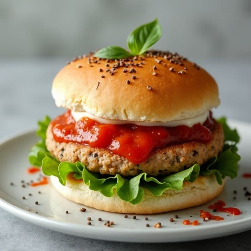 Lean Ground Turkey Burger with Melty Mozzarella and Fresh Marinara