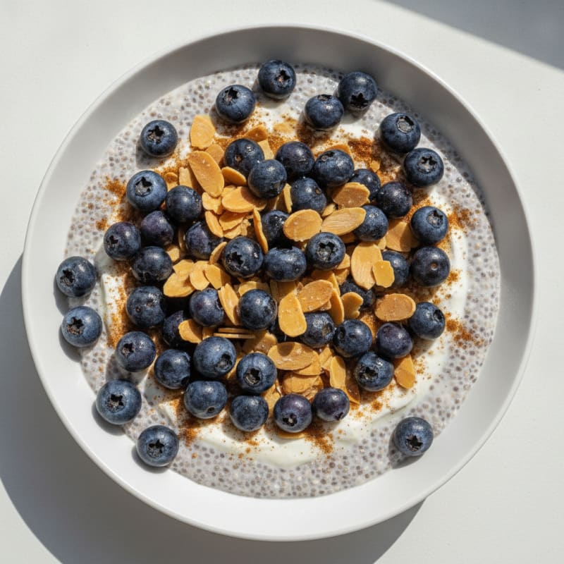 Blueberry Almond Chia Seed Pudding