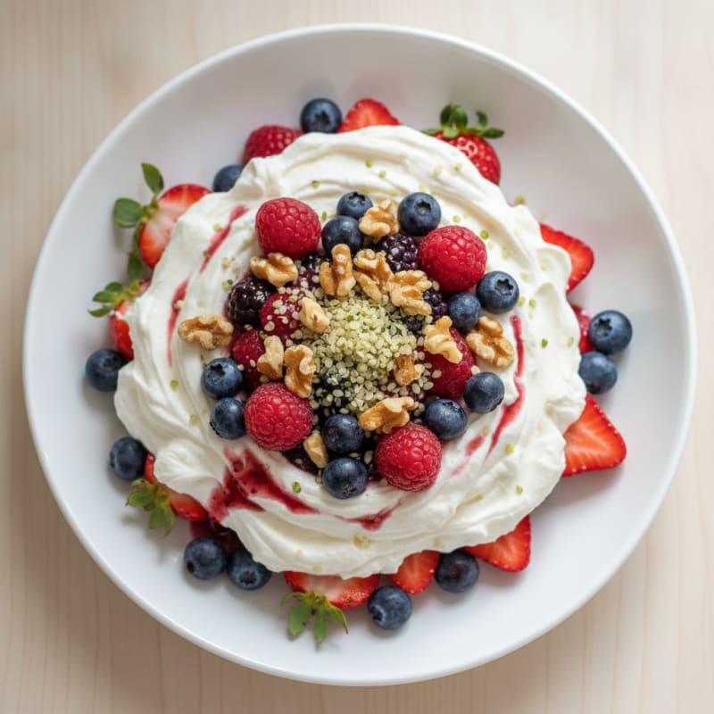 Greek Yogurt Protein Parfait with Mixed Berries