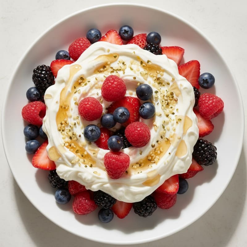 Greek Yogurt Protein Parfait with Mixed Berries