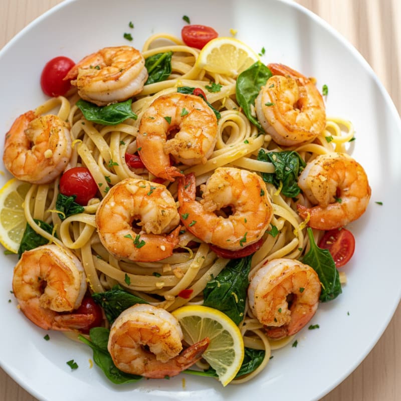 Garlic Butter Shrimp Scampi with Linguine