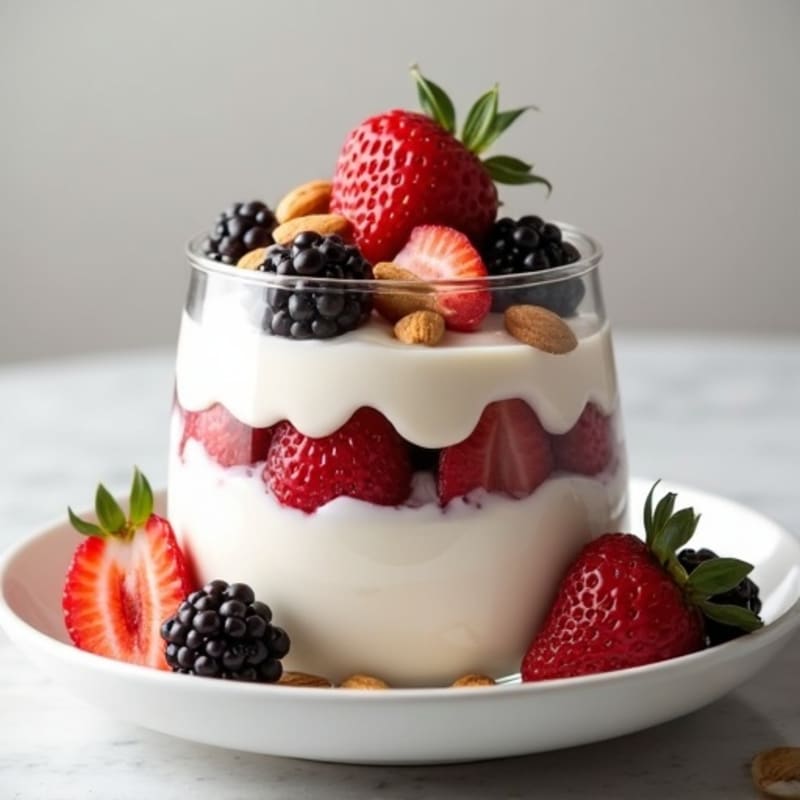 Greek Yogurt Protein Parfait with Berries and Almonds