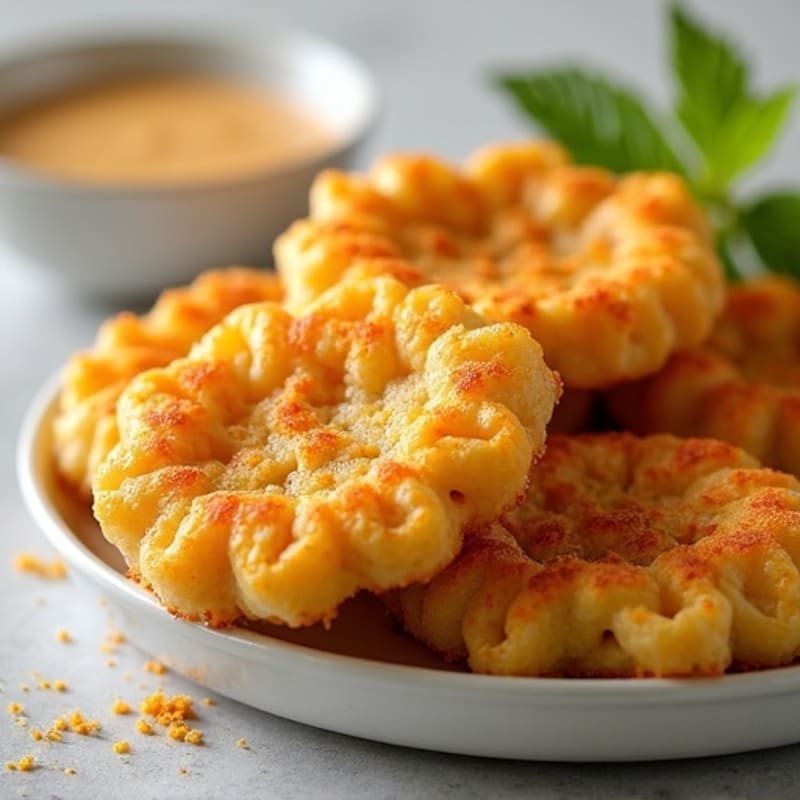Crispy Baked Cheesy Macaroni & Chicken Fritters
