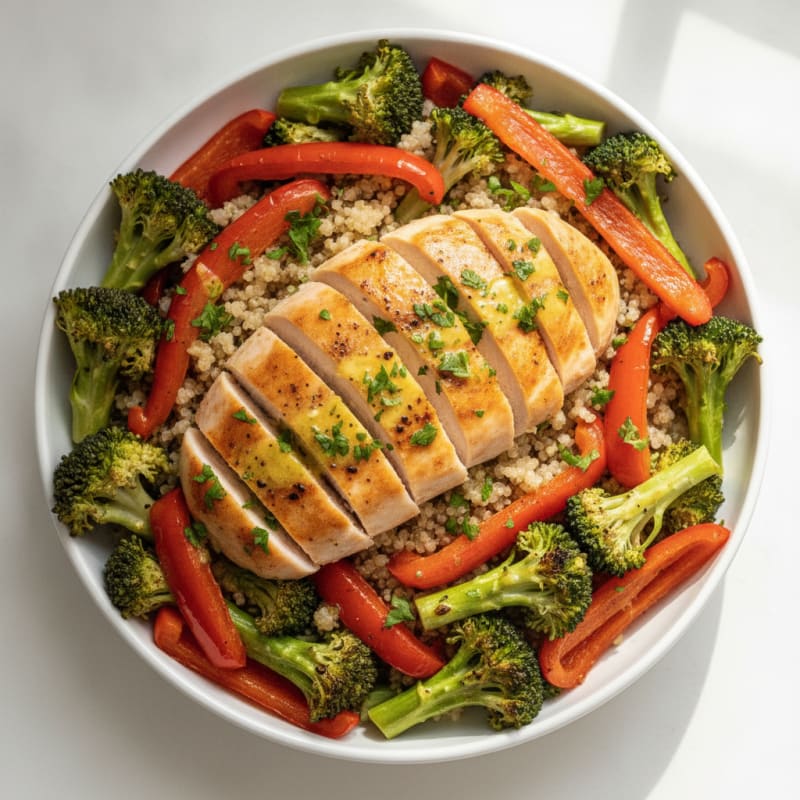 Chicken and Roasted Vegetable Power Bowl