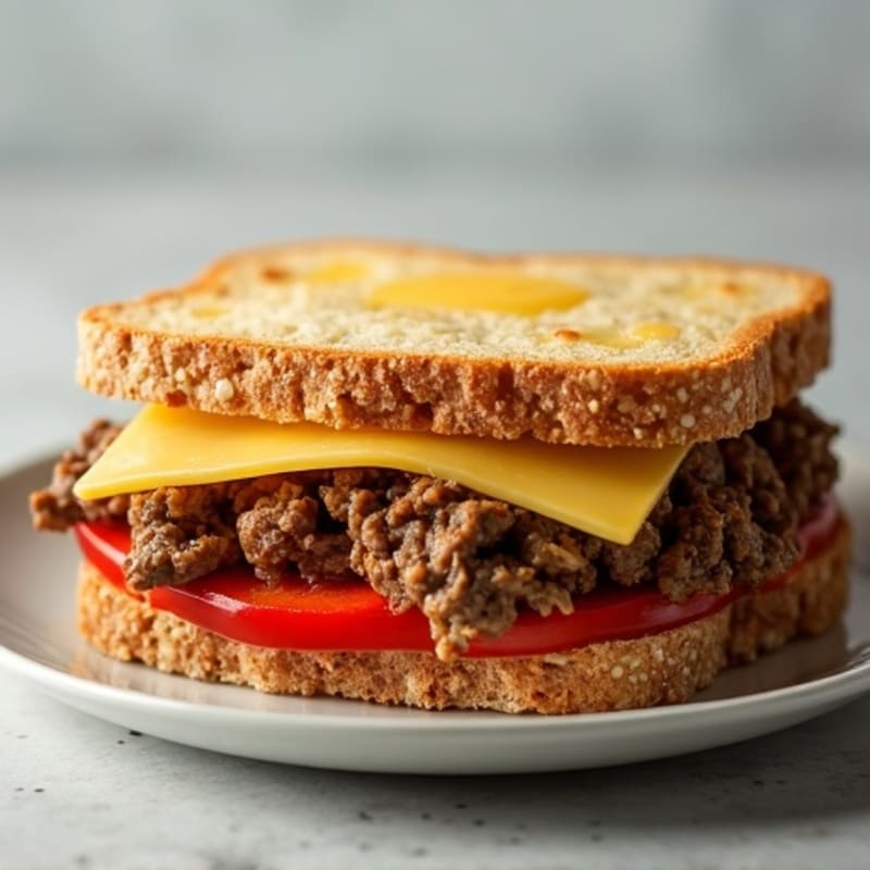 Lean Sautéed Beef and Bell Pepper Sandwich with Melty Provolone