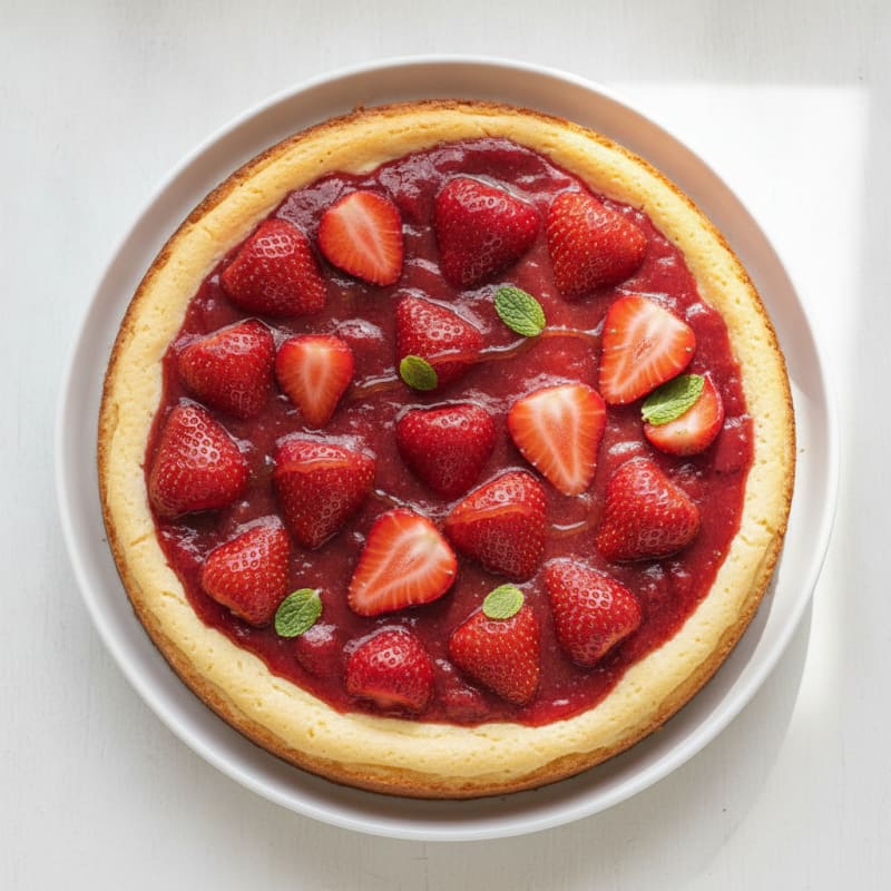 Creamy Protein Cheesecake with Fresh Strawberries