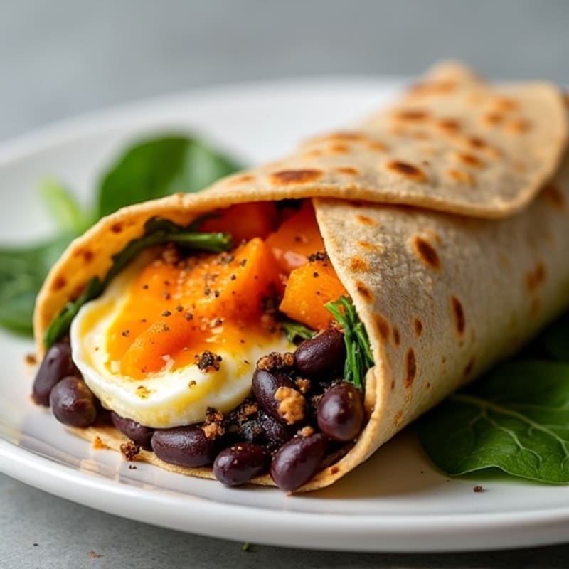 Protein-Packed Sweet Potato Black Bean Breakfast Burrito