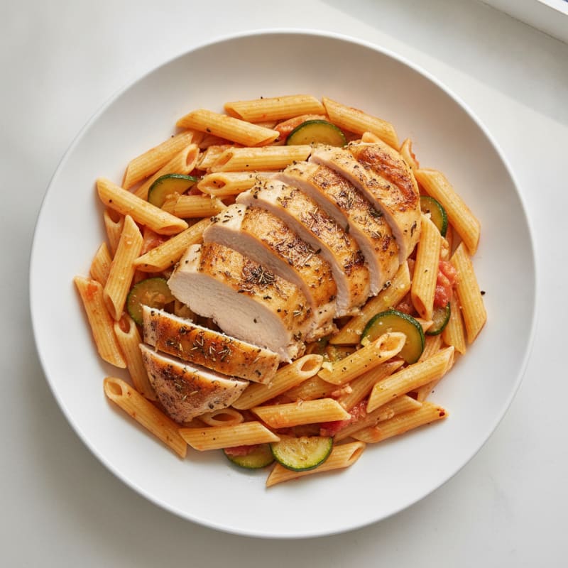 Herb-Roasted Chicken Breast with High Protein Chickpea Pasta