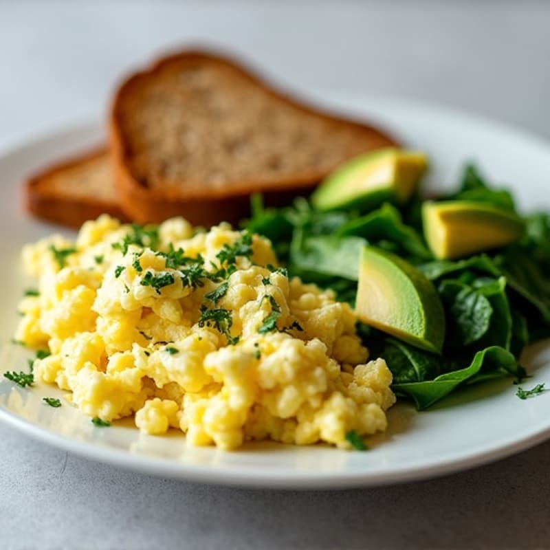 Scrambled Egg Whites with Spinach and Cottage Cheese
