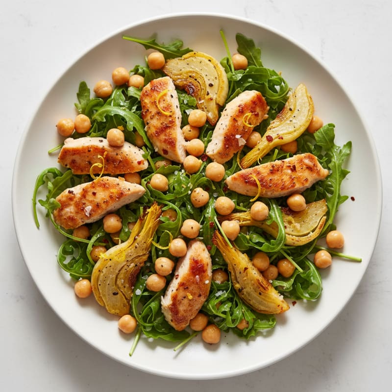 Zesty Roasted Fennel and Chickpea Salad