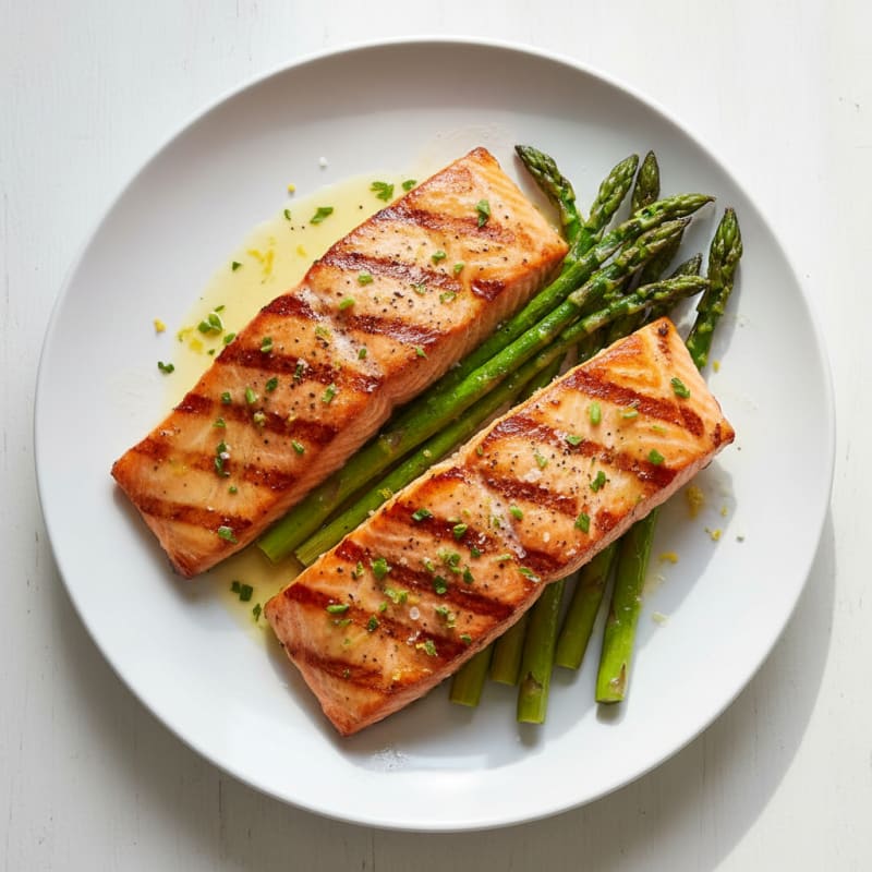 Lemon Herb Grilled Salmon with Asparagus