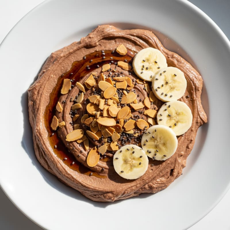 Silky Chocolate Protein Mousse with Almond Crunch