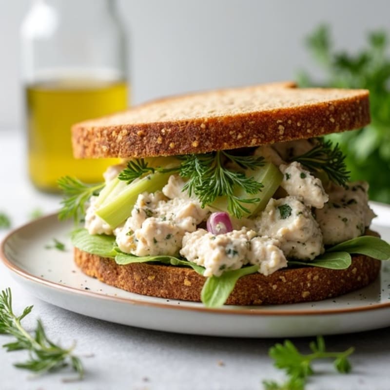 Herb-Roasted Chicken and Greek Yogurt Salad Sandwich