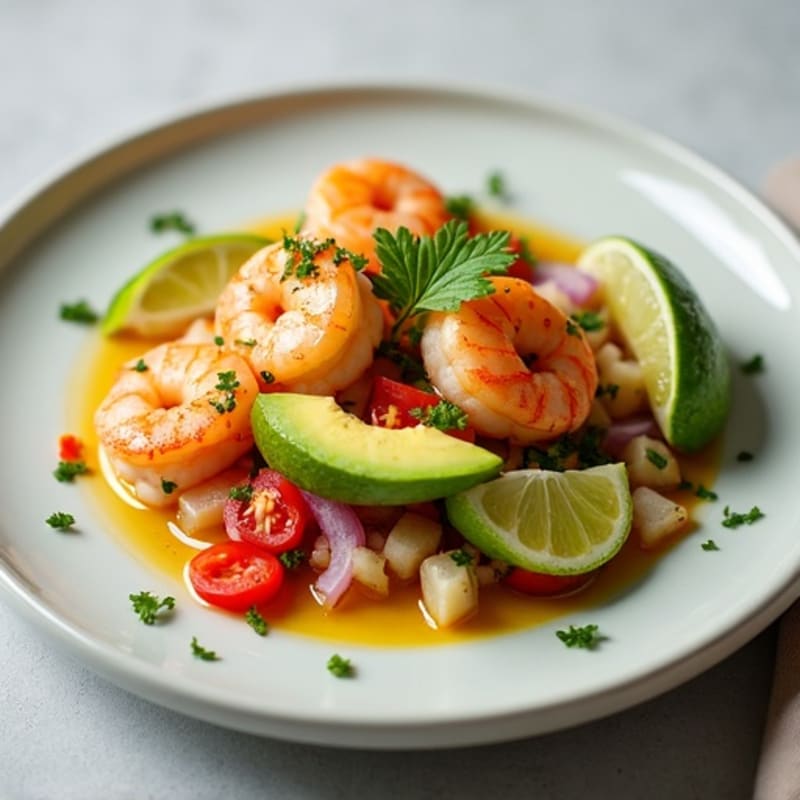 Citrus-Marinated Shrimp and Creamy Avocado Ceviche