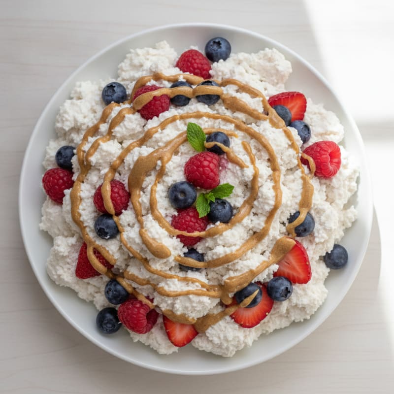 Greek Yogurt Protein Mousse with Mixed Berries
