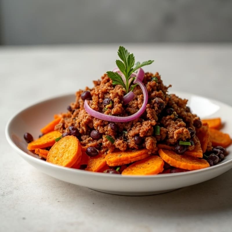Smoky Pulled Pork with Crispy Sweet Potato Nachos