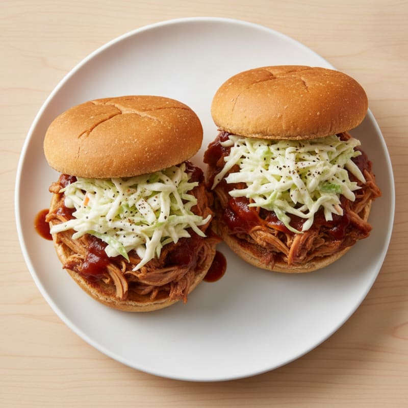 BBQ Pulled Pork Sandwiches with Coleslaw