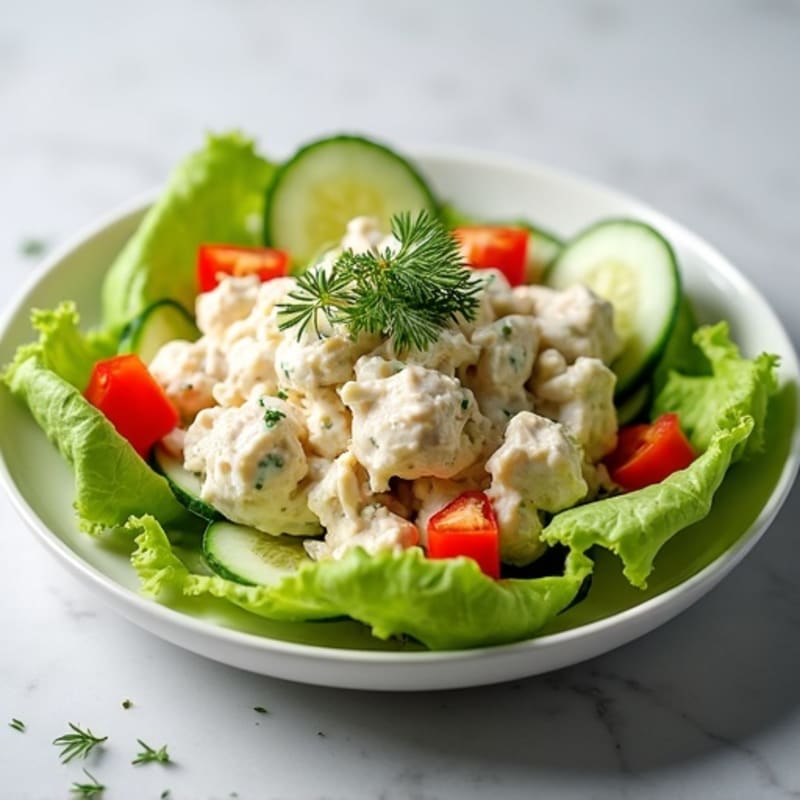 Creamy Dill Chicken Salad with Crispy Veggies