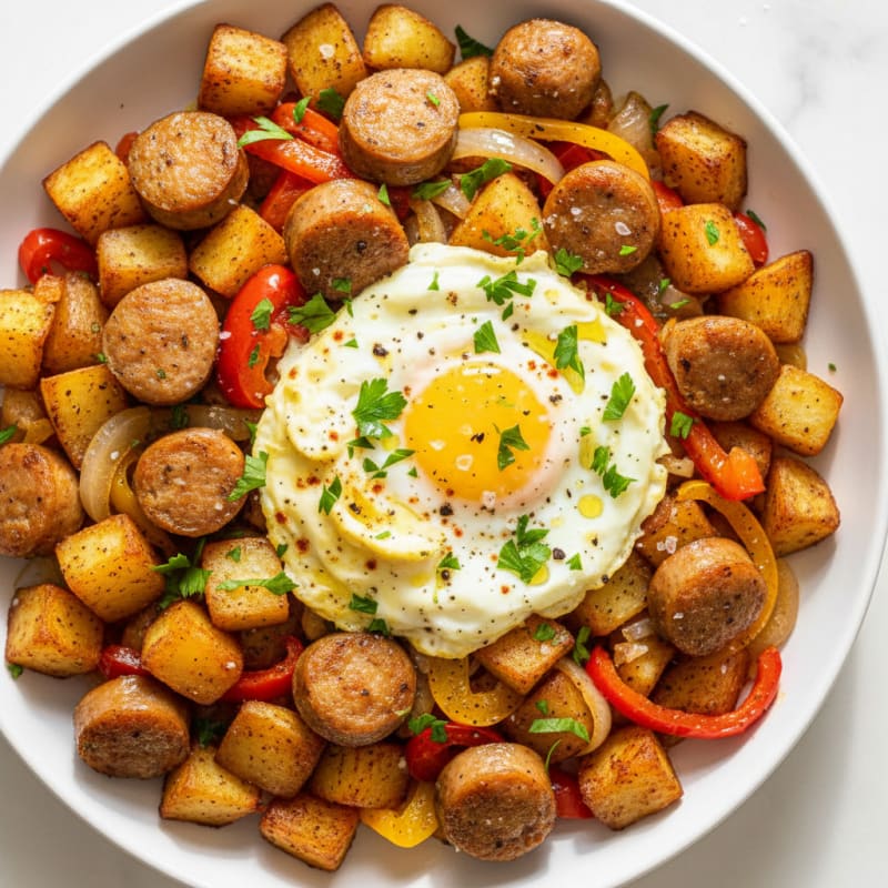 Crispy Potato and Sausage Breakfast Skillet