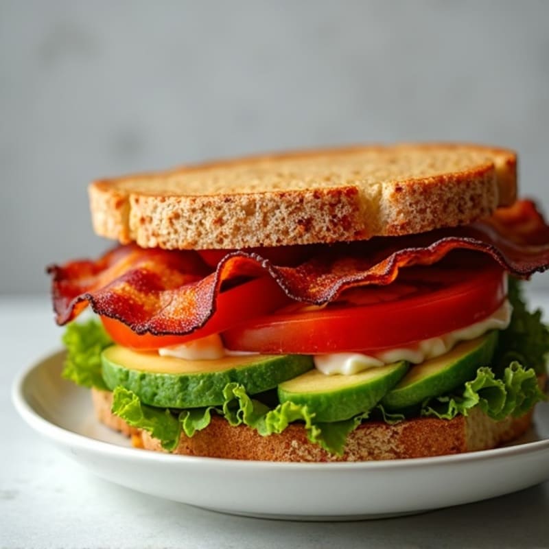 Crispy Bacon, Fresh Tomato, and Creamy Avocado Whole Grain Sandwich