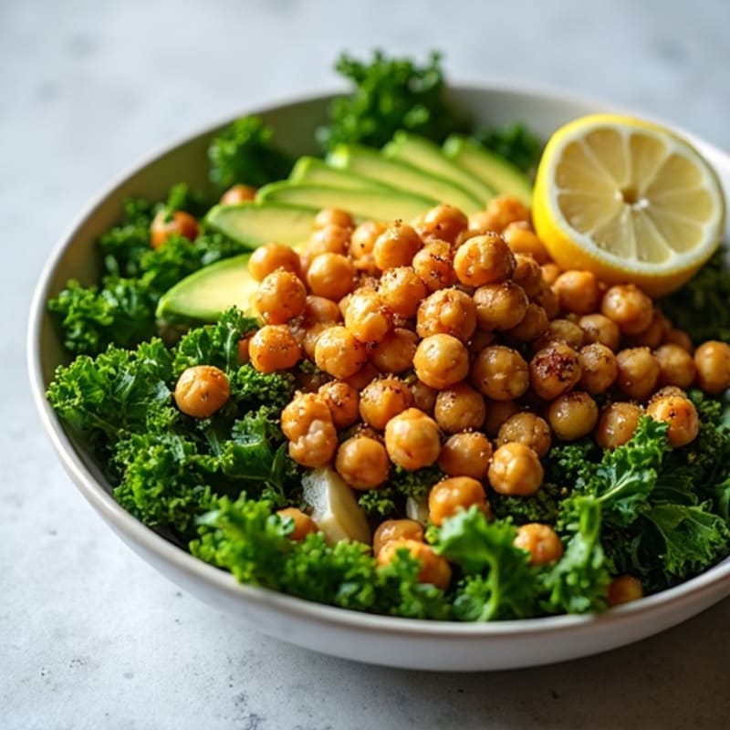 Crunchy Avocado Kale Bowl with Citrus Dressing