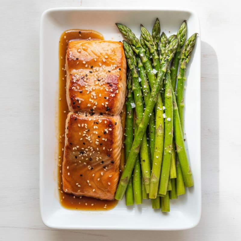 Teriyaki Glazed Salmon with Roasted Asparagus