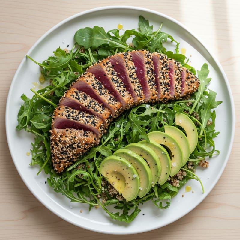 Pan-Seared Tuna with Zesty Greens