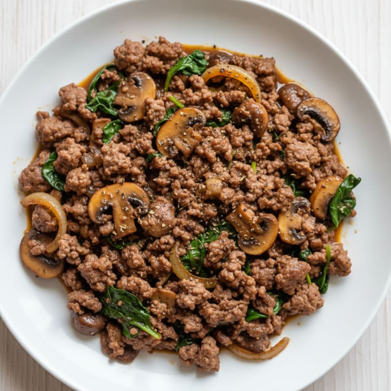 Savory Ground Beef and Mushroom Skillet