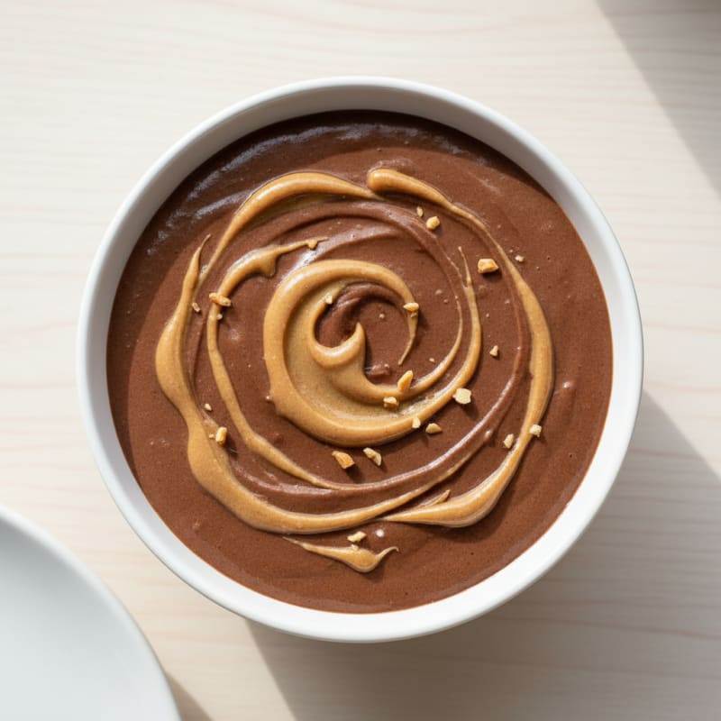 Silky Chocolate Protein Pudding with Almond Butter Swirl