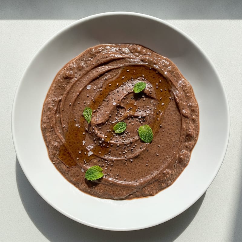 Chocolate Chia Seed Pudding with Skim Milk
