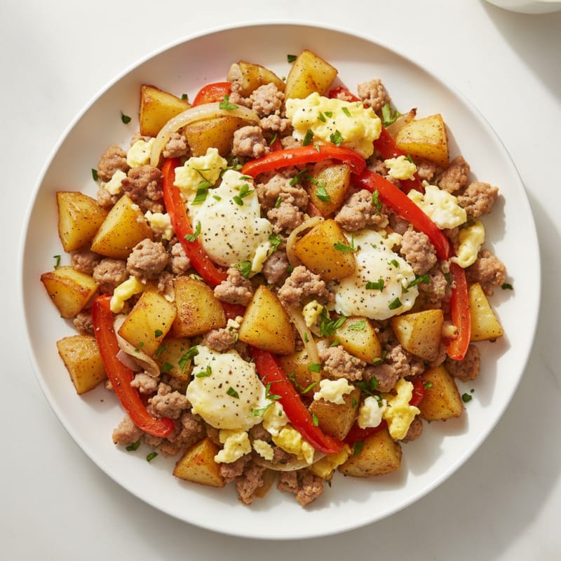 Crispy Potato and Sausage Breakfast Skillet